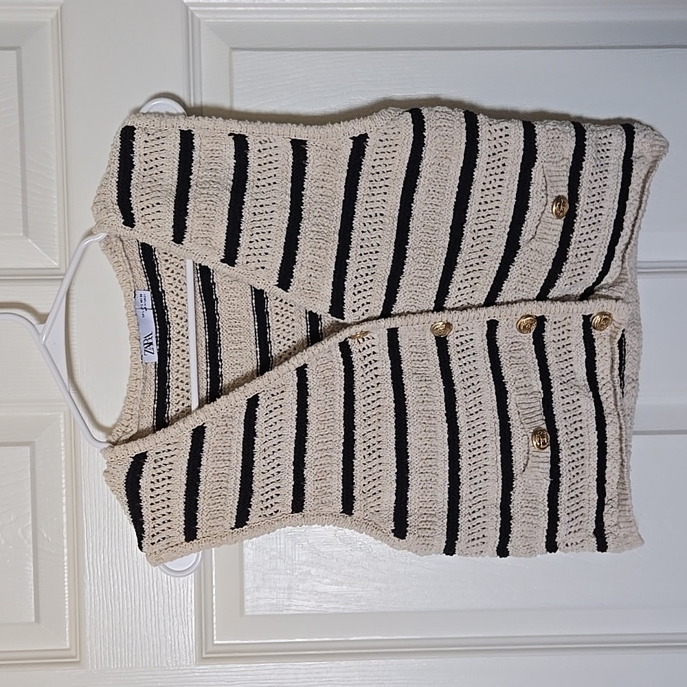 Zara Stripe Knit Top Size L